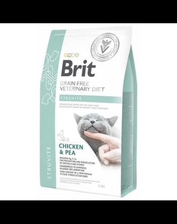 BRIT Veterinary Diets Cat Struvite Dieta veterinara pentru pisici adulte cu probleme ale tractului urinare inferior 2 kg