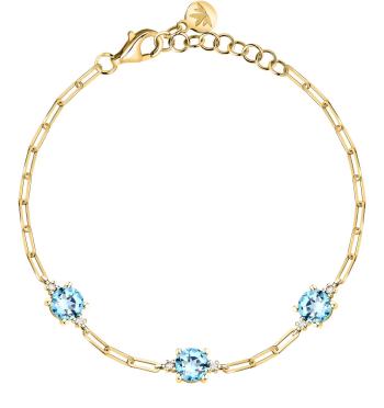 Morellato Brățară placată cu aur cu zircon cubic albastru Tesori SAIW304