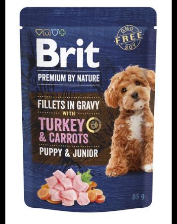 BRIT Premium by Nature Puppy&amp;Junior 24x85g hrana in sos pentru catelusi, curcan si morcov