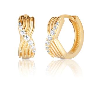 JVD Cercei aurii rotunzi cu zircon ZE0076SJ72