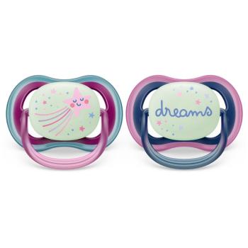 Philips Avent Ultra Air Night 6-18 m suzetă Girl 2 buc