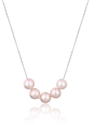 JwL Luxury Pearls Colier fin argintiu cu perle roz de râu JL0784