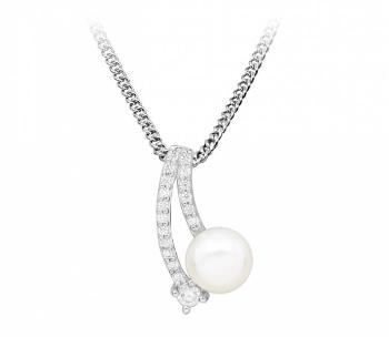 Silver Cat Colier blând cu perlă și zircon SC416