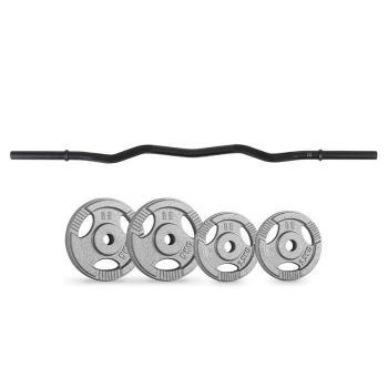 Capital Sports Discuri de gantere CURLBAR-SET, 15 KG, 4 greutăți, culoarea neagră