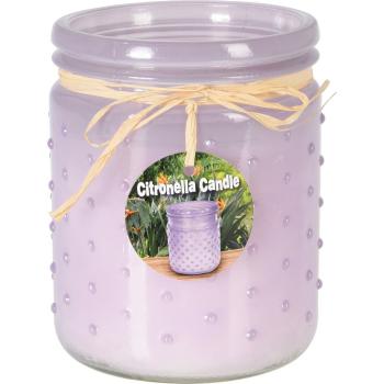 Lumânare repelentă Citronella 230 g, violet , 10,5x 12,5 cm