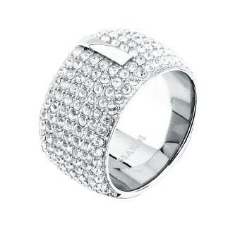 Trussardi Inel distinctiv pentru femei cu cristale T-Round TJAYF1801 58 mm