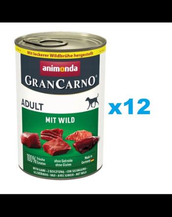 ANIMONDA GranCarno Adult set conserve caini 12x400g cu vanat