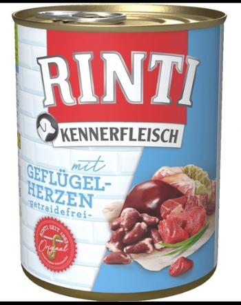 RINTI Kennerfleisch Hrana umeda pentru caini, cu inimi de pasare 800 gr