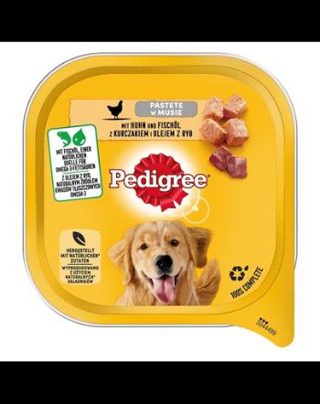 PEDIGREE Adult 10x300 g hrana pentru caini, cu mousse de pui si ulei de peste