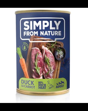 SIMPLY FROM NATURE Hrana umeda pentru caini, cu rata si morcov 400 g