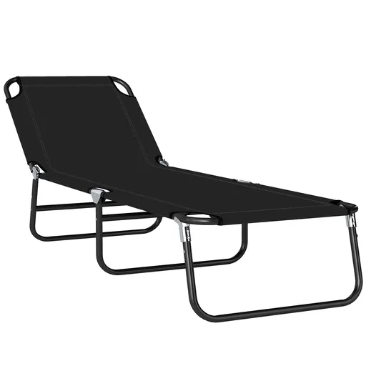 Outsunny Scaune de Piscina Sezlong Pliabile, Scaune de Bronzat in Aer Liber, cu Spatar Rabatabil, Cadru din Otel si Plasa