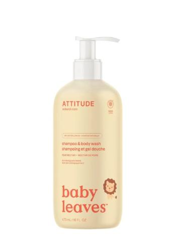 Attitude Săpun de corp și șampon pentru copii cu aromă de suc de pere Baby Leaves (Shampoo & Body Wash) 473 ml