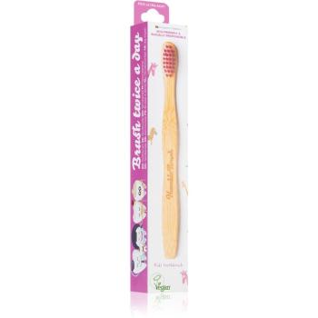 The Humble Co. Brush Kids Periuta de dinti de bambus ultra moale pentru copii 1 buc