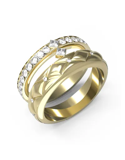 Guess Inel placat cu aur cu cristale Stylish Guess JUBR04586JWYG 50 mm