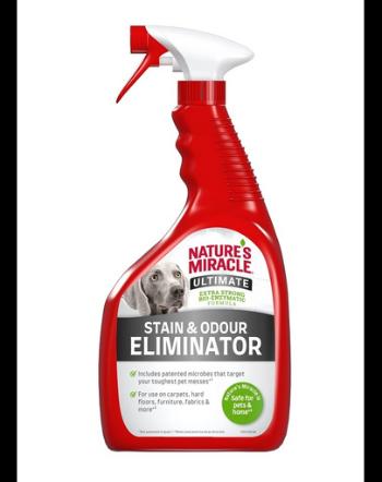 NATURE'S MIRACLE ULTIMATE Stain&amp;Odour Remover Dog Spray pentru indepartarea petelor si mirosurilor, caine 946 ml