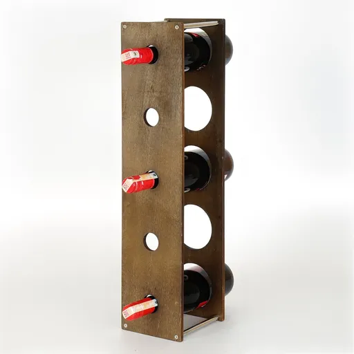 Raft decorativ din lemn pentru vinuri, Hanah Home, Meh217, 14x60x15 cm, Maro