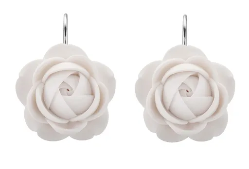 Troli Cercei albi în formă de flori White Dream