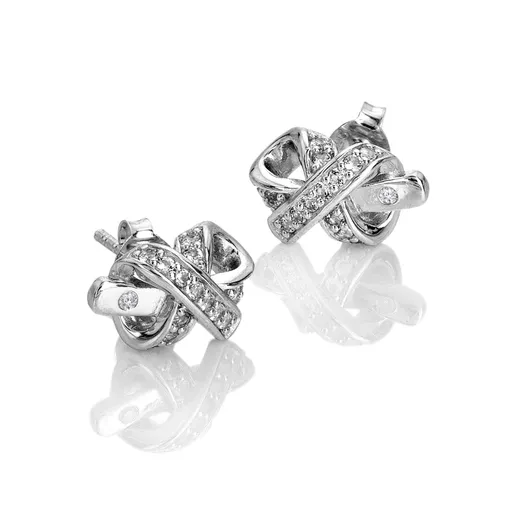 Hot Diamonds Cercei spectaculoși din argint, cu diamant și topaz Aurora DE858