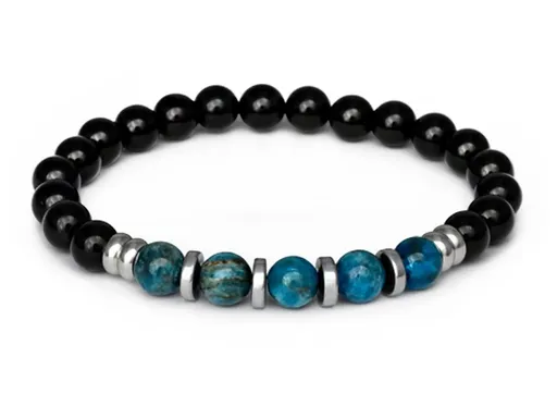 Agato Brățară cu mărgele din onix, apatit și hematit MINK144/20