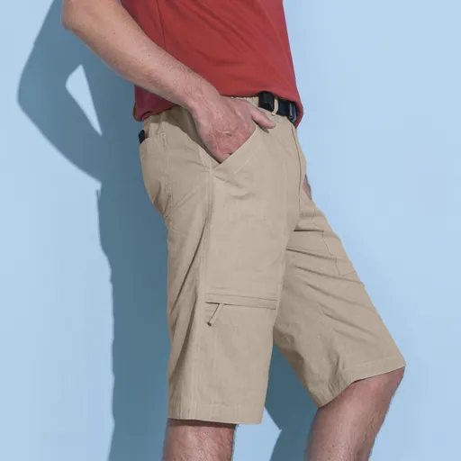 Bermude cu talie elastică și buzunare + curea asortată