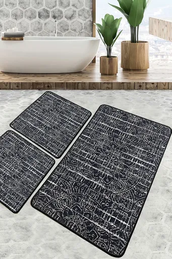 Set covorase de baie, L'essentiel Maison, Asara, Poliester, Multicolor