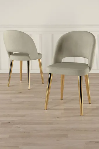 Set scaune 6 piese, Hanah Home, Pane, Crem / Aur