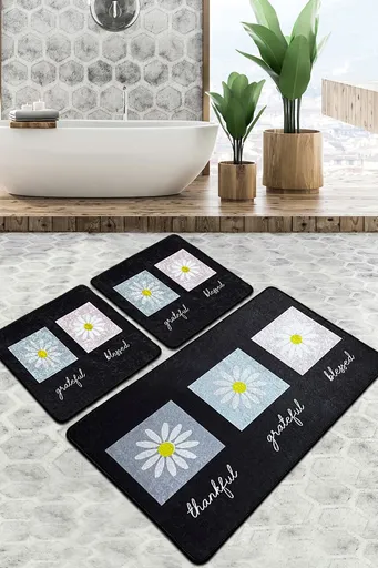 Set covorase de baie, L'essentiel Maison, Blessed Djt, Poliester, Multicolor