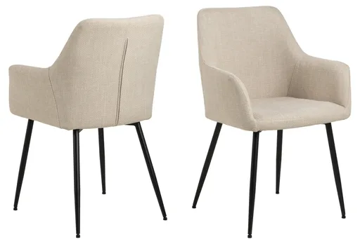 Scaun Lizzy, Actona, 59x59x85 cm, tesatura structurata/otel, bej