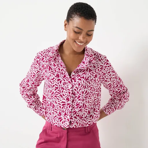 Bluză tip cămașă cu imprimeu în două culori