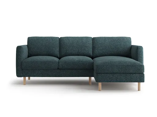 Coltar dreapta 3 locuri, Eden, Micadoni Home, 223x150x90 cm, tesatura structurata, verde albastrui melanj