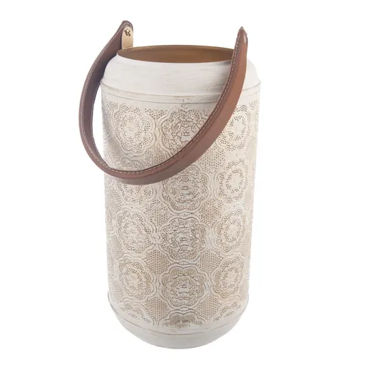 InDecor Sfeșnic metalic Mandala bej, 15 x 15 x 27cm, S