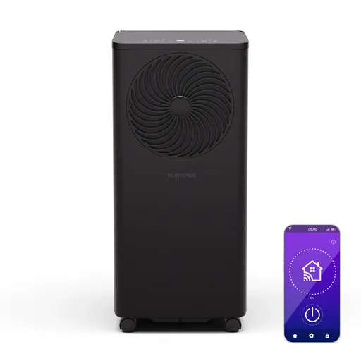 Klarstein Aero Ring 9K – aparat de aer condiționat mobil și inteligent, cu o capacitate de 9.000 BTU, pentru spații de până la 31 m², cu control vocal.