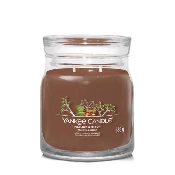 Yankee Candle Lumânare aromată Signature sticla medie Praline & Birch 368 g