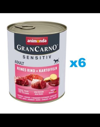 ANIMONDA Grancarno Sensitive Mancare caini adulti sensibili, cu vita si cartofi 6x800 g