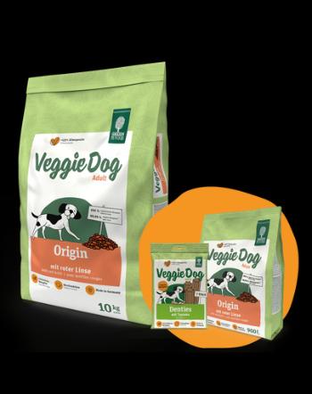GREEN PETFOOD VeggieDog Origin hrana pentru caini cu linte 10kg + 900g &amp; Denties GRATIS