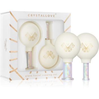 Crystallove Glass Facial Cupping Set set de instrumente pentru masaj pentru fata, gat si piept 2 buc