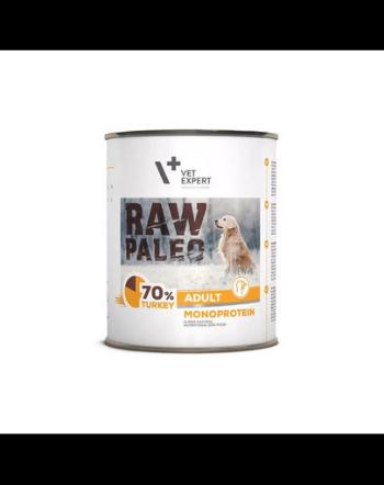 VETEXPERT RAW PALEO Adult hrana umeda caini adulti, curcan 800 g