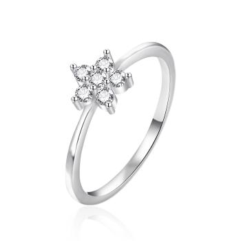 Agato Inel din argint cu zircon Floare AGT-R38W 56 mm