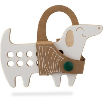 Milin Small Wooden Lacing Toy Daschund jucărie cu activități 8 cm x 13 cm x 0,7 cm 1 buc