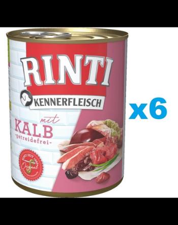RINTI Kennerfleisch Veal carne de vitel 6x800 g hrana caine