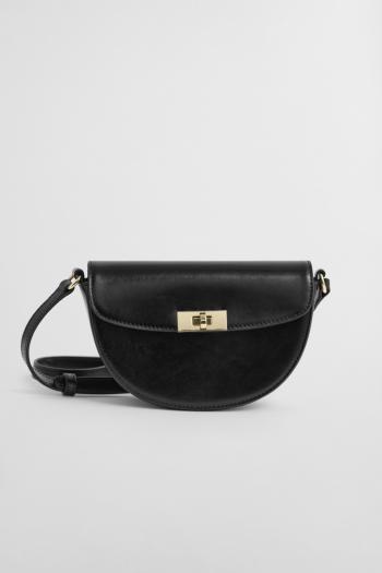 CROSSBODY GANT LEATHER SHOULDER BAG BLACK