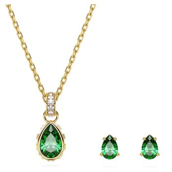 Swarovski Set de bijuterii placat cu aur cu cristale verzi Chroma 5684507 (colier, cercei)