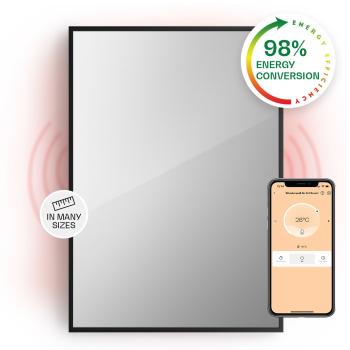 Klarstein La Palma 750 încălzitor smart 2 în 1 Convector infraroșu 85 x 60 cm 750 W partea frontală cu oglindă