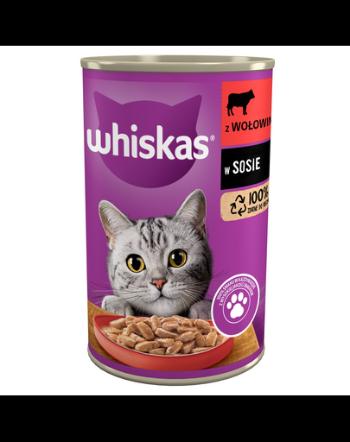 WHISKAS conserva pentru pisica cu vita in sos 400 g