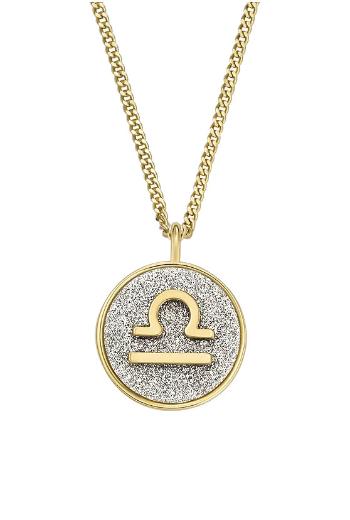 Fossil Colier placat cu aur cu semnul zodiacal Balanță JOA00952710