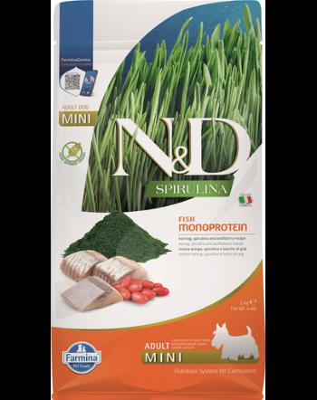 FARMINA N&amp;D Spirulina Adult Mini Herring and Wolfberry 100g hrana pentru caini talie mica, cu hering, spirulina si goji