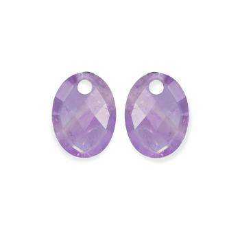 Sparkling Jewels Pandantive ovale pentru cercei din ametist EAGEM05-MO