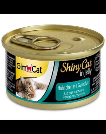 GIMCAT Shiny Cat Chicken&amp;Shrimp in Jelly 70g Mancare pisiic, cu pui si creveti in aspic