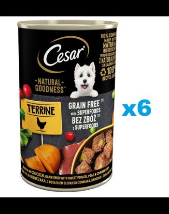 CESAR Natural Goodness Set mancare umeda caini adulti, cu miel, morcovi si spanac 6x400g