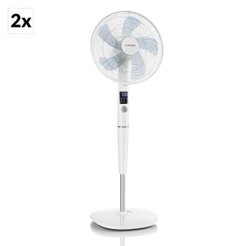 Klarstein Silent Storm, set de ventilator piedestal, 16“ (41 cm), 5 elice, alb